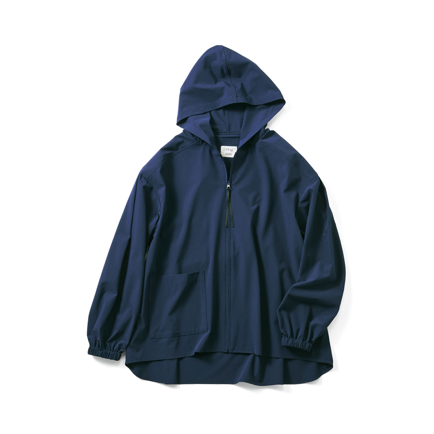IEDIT|ことりっぷ カーディガン感覚ではおれる 撥水 UVカット フーディーブルゾン〈ネイビー〉