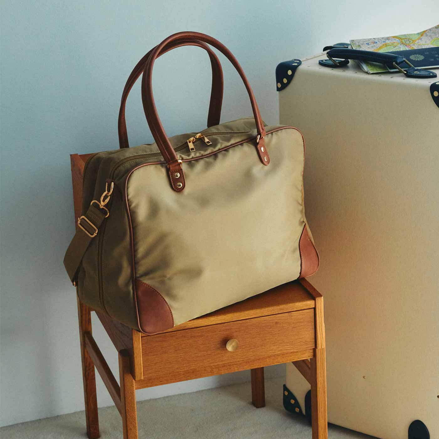 L'AMIPLUS|きれいめ上品なガバッとトラベルボストンバッグ