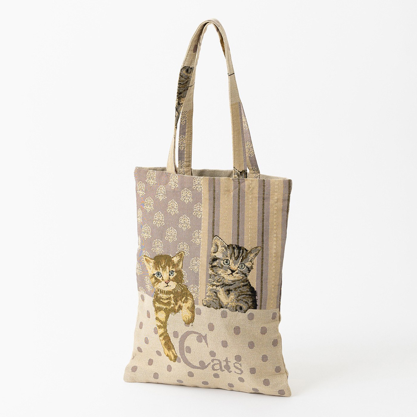 フェリシモの雑貨 Kraso|Purr Purr ジャカード織トートバッグ02.Purple